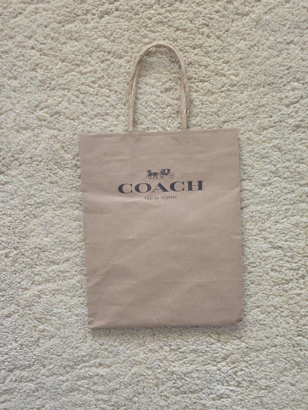 Coach Beige Braided-Handle Gift Bag